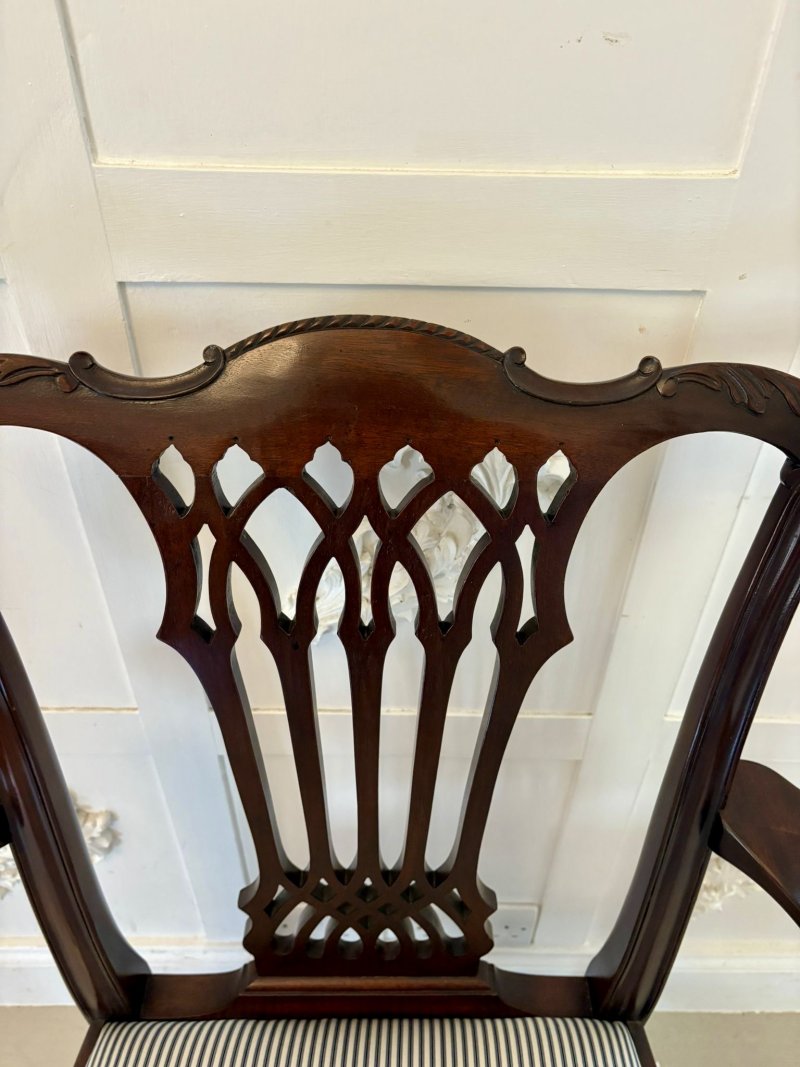 Outstanding Quality Set of 8 Antique Victorian Carved Mahogany Dining Chairs - Image 16